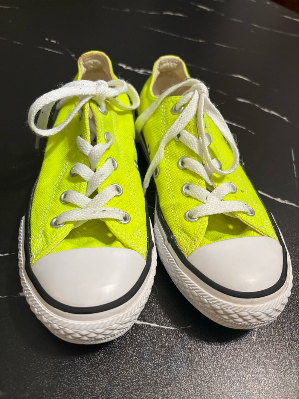 Converse Kids Neon Yellow Canvas Lace-Up Sneakers